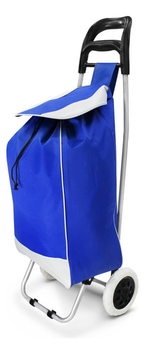 Carrito De Compras Plegable Con Ruedas Metálico Azul Andromeda Inc
