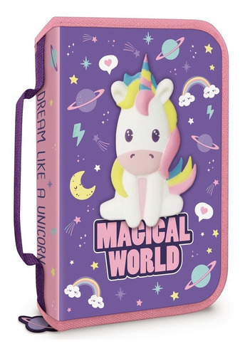 Cartuchera Unicornio Magical World Niñas 7532 Maple Cuota