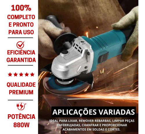 Esmerilhadeira Lixadeira Angular 115mm 880w Hanabi