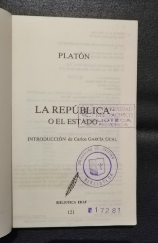 La Republica O El Estado Platon