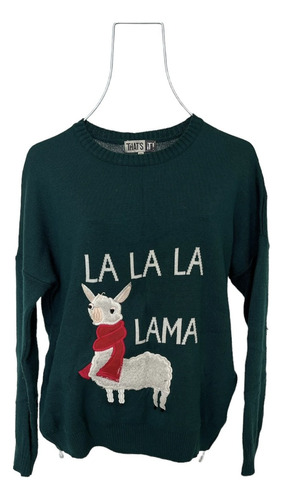 Suéter Verde Llama Cuello Redondo Talla Ech. That´s It!