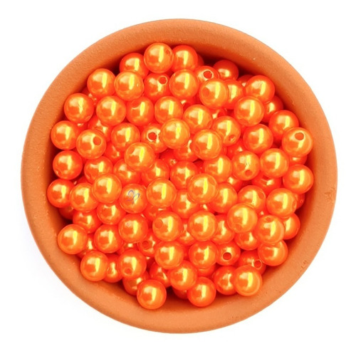 Perola Abs 6mm Pacote 500 Unidades Maior Variedade De Cores Comprimento 6 Mm Cor Laranja - 500 Un. Diâmetro 6 Mm