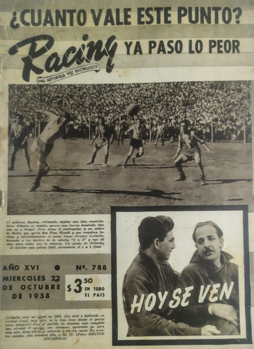 Revista Racing 788 Atlanta 1 Racing 1 Campeonato 1958