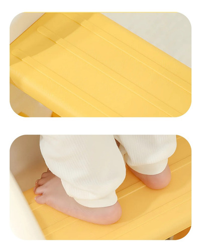 Mini Escalera Para Niños Taburete Multifuncional Color Blanco