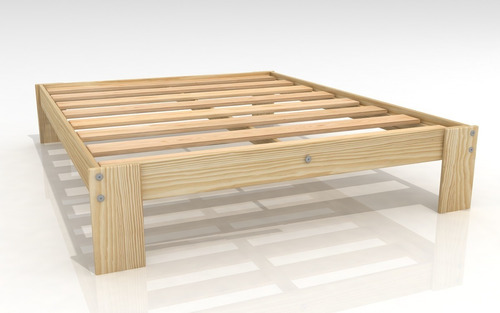 Base Cama Queen Size Box De Madera De 1ra, Desarmable