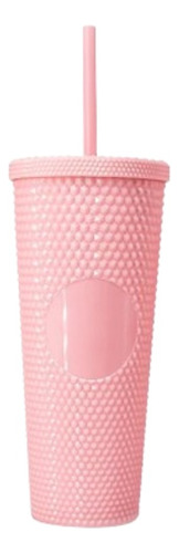 Vasos Texturizado Chico Plástico Acrílico 450 Ml Mm-6701 Color Rosa Pálido