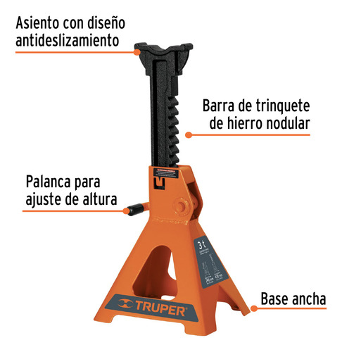 Torre Para Auto, 3 Toneladas, 2 Piezas Truper Original