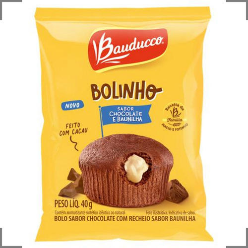 Bolinho Recheio De Baunilha Com Chocolate Bauducco 40g C/16