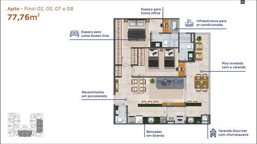 Imagem 5 de 14 de Lançamento Aptos 2 Suites, Cerca De 250m Orla Praia Itaguá