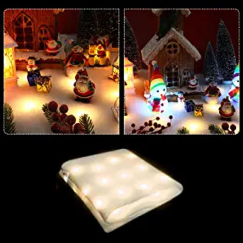 Corredor De Mesa De Natal Com Luzes 180x45cm Neve Artificial