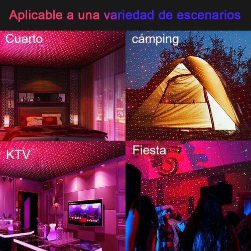 Imagen 9 de 10 de Proyector De Estrellas Luz Nocturna Portátil Usb Para El Int