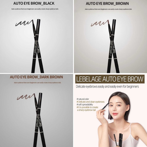 Eyebrow Negro / Lapiz Con Cepillo Coreano Para Cejas (1pz)