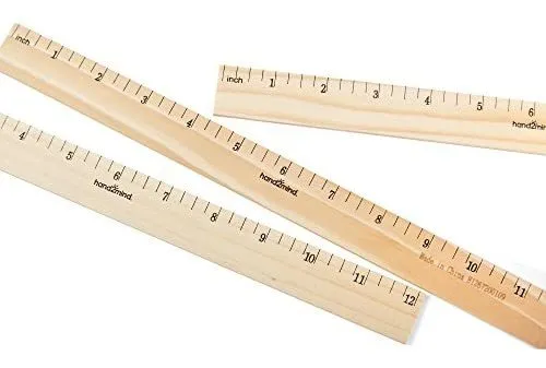 Reglas De Madera Hand2mind De 12 Pulgadas Con Divisiones De