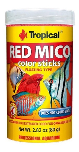 Alimento Tropical Red Mico Colour Sticks 32 Gramos Peces Potenciador Del Color
