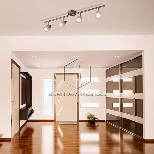 Aplique Techo Led Cuba Moderno 4 Spot Gu10 + 4 Dicroica