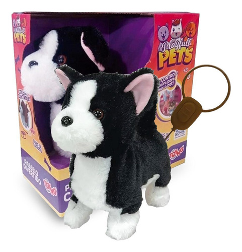 Cachorrinho Playfull Pets Preto E Branco - Toyng