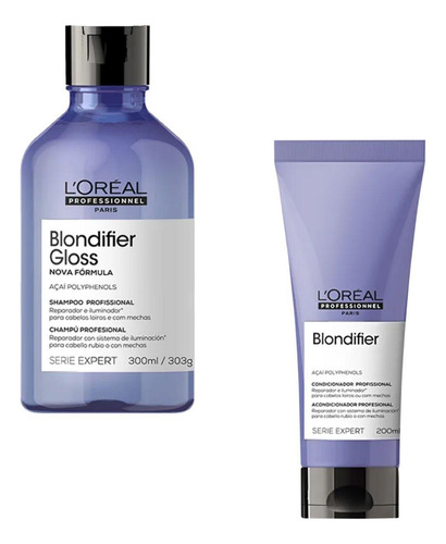 Shampoo 300ml Condicionador 200ml Loreal Blondifier Gloss