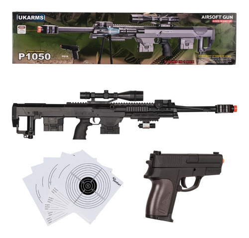 Rifle Airsoft P1050 Combo Laser, Pistola Resorte P211 Xtr P