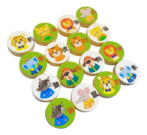 2 X 16 Piezas De Ajedrez De Animales Para Juegos Familiares