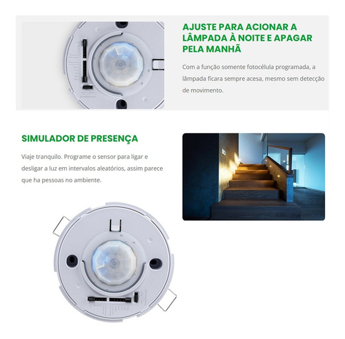 Imagem 3 de 5 de Espi 360 Sensor De Presença Para Iluminação Intelbras