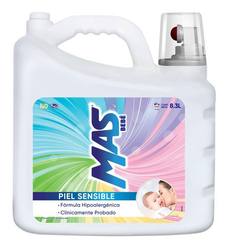 Detergente Para Ropa Líquido Más Color Bebé Antibacterial Botella