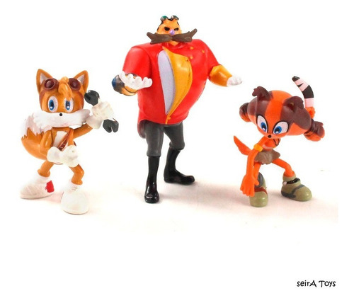 6 Figuras De Sonic. 7 Cms. Pvc. Tails, Dr. Roboti , Knuckles