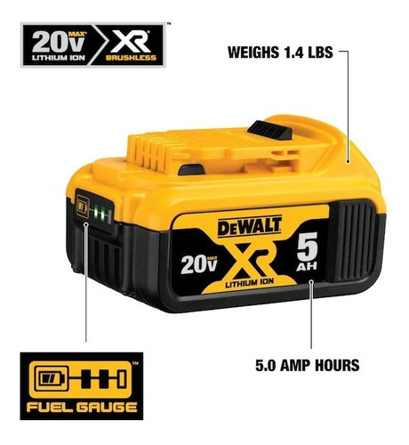 Batería Para Herramienta Dewalt Xr 20v. 5 Amperios-hora.