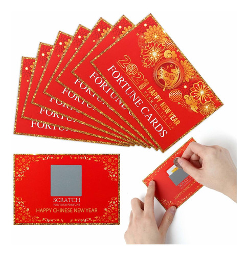 24 Counts Chinese New Year Scratch Off Fortune Cards, Lemeso