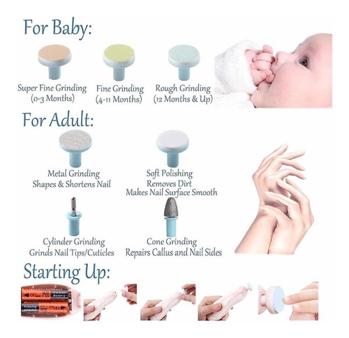 Kit De Lima De Uñas Para Bebes Royal Angels Con Luz