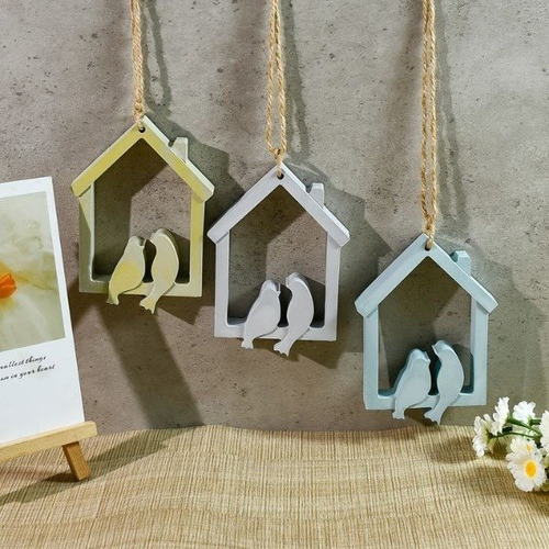 Molde Silicona Colgante Casita De Pajaros Para Resina Yeso Color Transparente