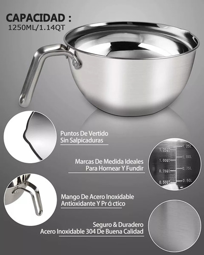 Juego De Ollas Doble Caldera Para Derretir Chocolate