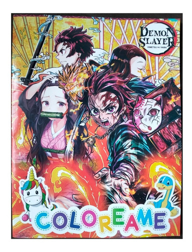 Demon Slayer Kimetsu Yaiba Paq 50 Libros Colorear Iluminar