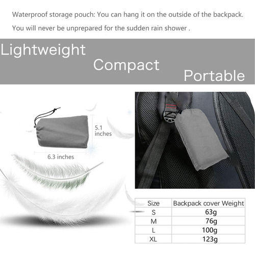 Funda Impermeable Para Mochila, Ajustable (25 A 45 L)
