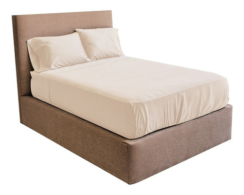 Sábanas Blancas Mat 300 Hilos 100% Algodón Hotel Collection Color Avena Diseño de la tela Liso