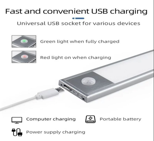 Lampara Led Recargable Con Sensor Closet