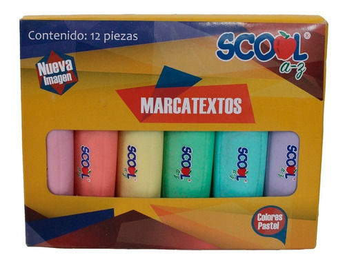 Marcatextos Scool Colores Pastel 12 Pz