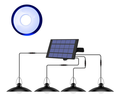 4 Colgantes De Luz Solar Con Panel.