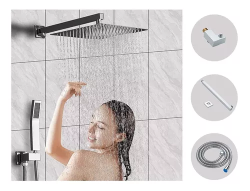  Set de grifería TNOMS con ducha para el baño, conjunto de ducha  completa de lujo, con instalación de mando en la pared, set de ducha-SBMIX  : Herramientas y Mejoras del Hogar