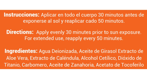 Imagen 3 de 4 de Bloqueador Solar Spf 50 100 % Biodegradable60 Ml. Uso Diario