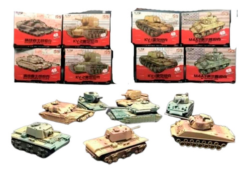 Tanque De Guerra Modelismo Set 1 8 Pcs Armable Coleccionable