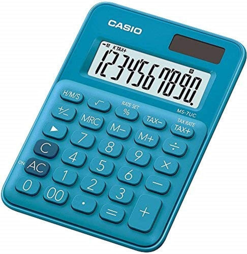 Calculadora Casio Ms-7 Escritorio Calcula Tiempo 10 Dígitos