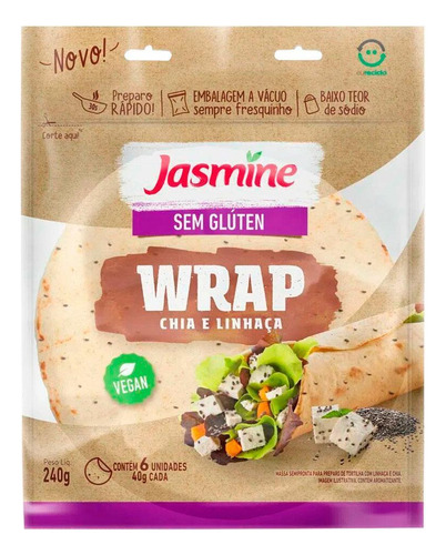 Wrap Chia E Linhaça Sem Glúten Jasmine 240g