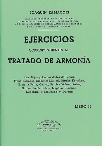 Libro Ejercicios De Armonia - Zamacois, Joaquin