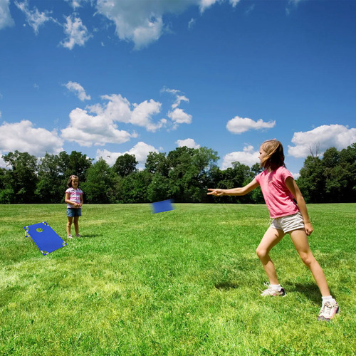 Juego Portátil Cornhole: 1 Tabla, 6 Pufs Y Bolsa De Transpor