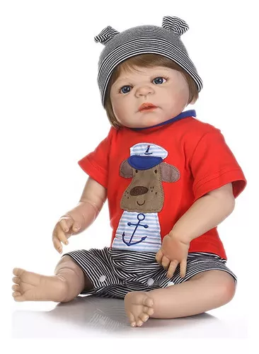 Bebe Reborn Menino Todo Em Silicone 57 Cm - Muito Realista