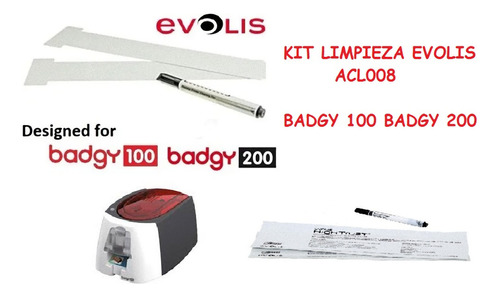 Kit  Limpieza Impresora Carnet Evolis Badgy 100 200   Acl008