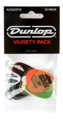 Kit Com 12 Palhetas Dunlop Variety Pack Acoustic Pvp112