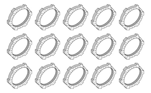 15 Contratuercas Anclo Metálicas Zamac 1 1/4 32mm Manc-ct114