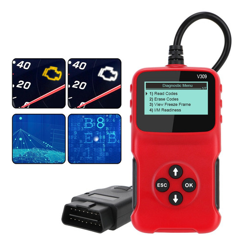 Imagem 5 de 8 de V309 Obd2 Ferramenta De Diagnóstico De Carro Apagar Código D