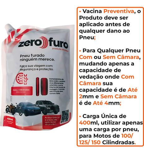 Kit Camara Ar Aro 18 + Vacina Pneu 400 Ml Grapks + Michelin